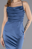 Long Indigo Satin Prom Gown ABU5646