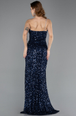 Long Navy Blue Scaly Evening Dress ABU5647