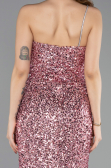 Long Powder Color Scaly Evening Dress ABU5647
