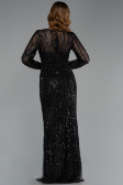 Long Black Beaded Evening Dress ABU5649