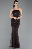 Long Brown Beaded Evening Dress ABU5652