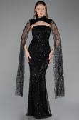 Long Black Beaded Evening Dress ABU5652
