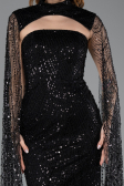 Long Black Beaded Evening Dress ABU5652
