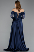 Long Navy Blue Dantelle Evening Dress ABU5653