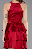 Short Burgundy Satin Cocktail Dress ABK2528