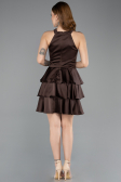 Short Brown Satin Cocktail Dress ABK2528