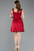 Short Burgundy Satin Party Dress ABK2529