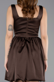 Short Brown Satin Party Dress ABK2529