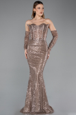 Long Copper Beaded Evening Dress ABU5659
