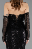 Long Black Beaded Evening Dress ABU5659