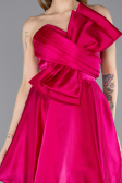 Short Fuchsia Satin Cocktail Dress ABK2510