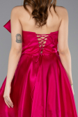 Short Fuchsia Satin Cocktail Dress ABK2510