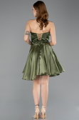 Short Olive Drab Satin Cocktail Dress ABK2510