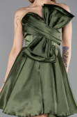 Short Olive Drab Satin Cocktail Dress ABK2510