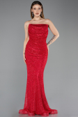 Long Red File Evening Dress ABU5636