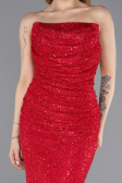Long Red File Evening Dress ABU5636