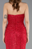 Long Red File Evening Dress ABU5636