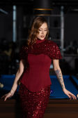 Long Burgundy Evening Dress ABU5640