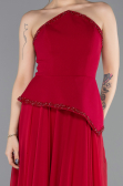 Long Koyu Fuşya Chiffon Evening Dress ABU5681