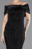 Midi Black Beaded Party Dress ABK2461