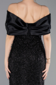 Midi Black Beaded Party Dress ABK2461