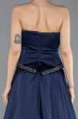 Long Navy Blue Satin Evening Dress ABU5684
