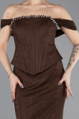 Long Brown Dantelle Mermaid Prom Dress ABU5685