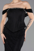 Long Black Dantelle Mermaid Prom Dress ABU5685