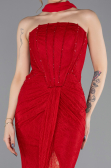 Long Red Dantelle Evening Dress ABU5686