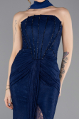 Long Navy Blue Dantelle Evening Dress ABU5686
