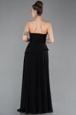 Long Black Chiffon Evening Dress ABU5681