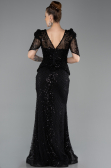 Long Black Beaded Evening Dress ABU5691