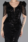 Long Black Beaded Evening Dress ABU5691