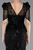 Long Black Beaded Evening Dress ABU5691