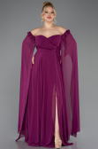 Plum Long Chiffon Plus Size Evening Dress ABU3464