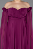 Plum Long Chiffon Plus Size Evening Dress ABU3464
