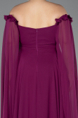 Plum Long Chiffon Plus Size Evening Dress ABU3464