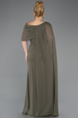 Olive Drab Long Chiffon Plus Size Evening Dress ABU5419