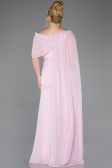 Powder Color Long Chiffon Plus Size Evening Dress ABU5419