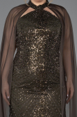 Long Olive Drab Plus Size Engagement Dress ABU5596