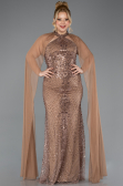 Long Copper Plus Size Engagement Dress ABU5596