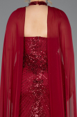 Long Burgundy Plus Size Engagement Dress ABU5596