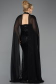 Long Black Plus Size Engagement Dress ABU5596
