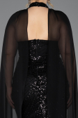 Long Black Plus Size Engagement Dress ABU5596