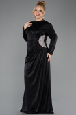 Long Black Plus Size Hijab Dress ABU5502