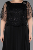 Long Black Chiffon Formal Plus Size Dress ABU5554