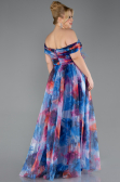 Long Sax Blue Plus Size Evening Gown ABU5263