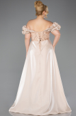 Gold Long Beaded Plus Size Evening Dress ABU5155