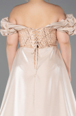 Gold Long Beaded Plus Size Evening Dress ABU5155