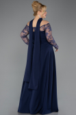 Long Navy Blue Dantelle Plus Size Evening Dress ABU5657